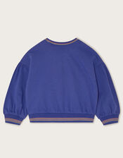 Floral Love Graphic Sweat Top, Blue (BLUE), large