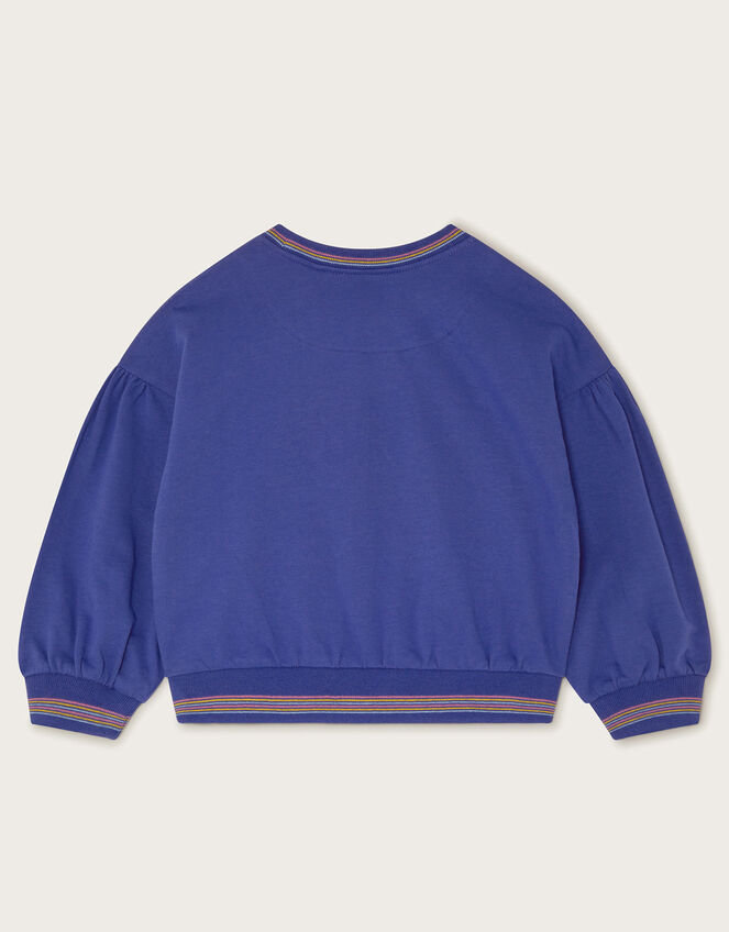 Floral Love Graphic Sweat Top, Blue (BLUE), large
