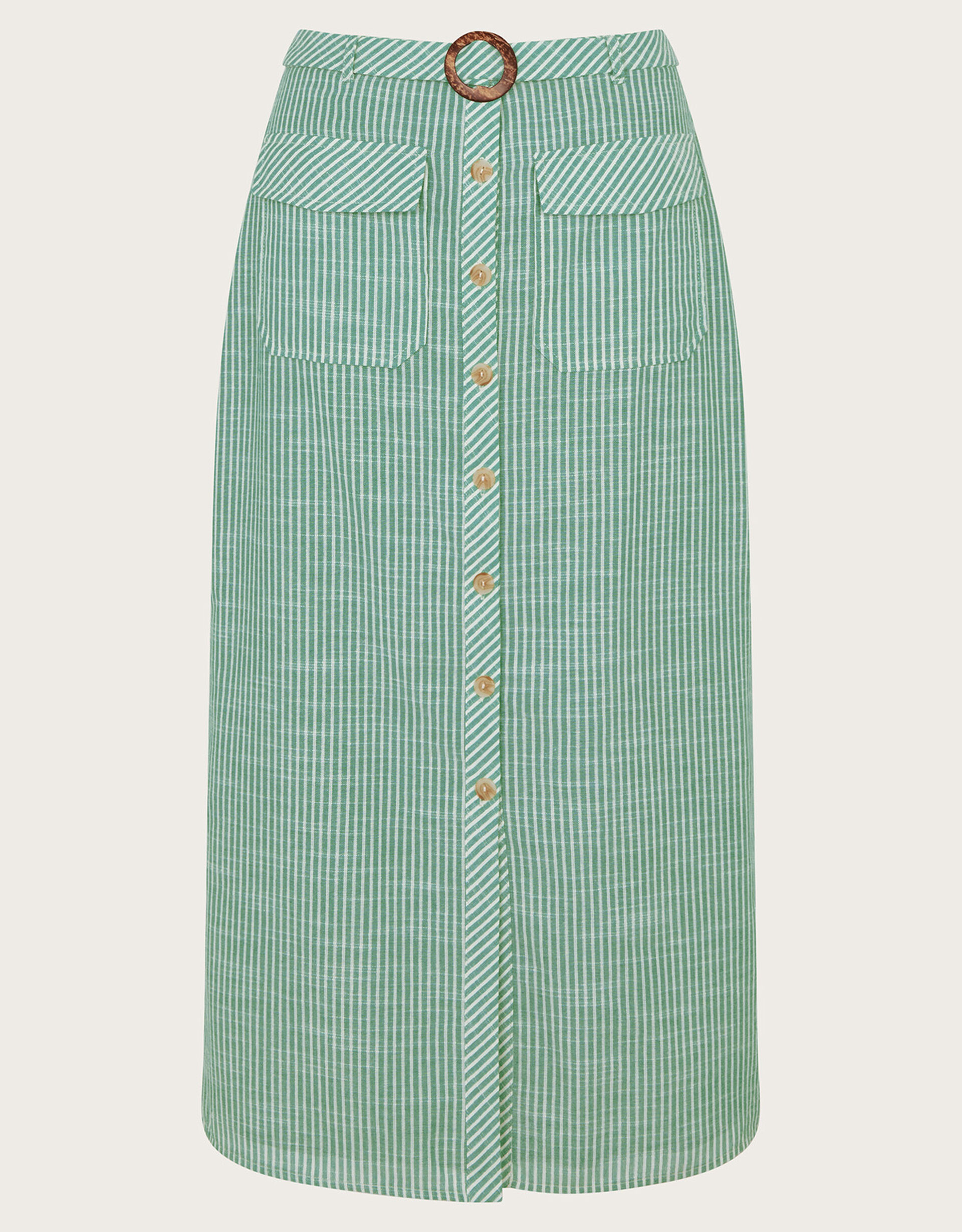 Pin Stripe Skirt Set - Green