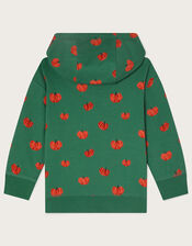 Pumpkin Print Hoodie, Green (GREEN), large