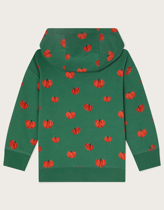 Pumpkin Print Hoodie, Green (GREEN), large