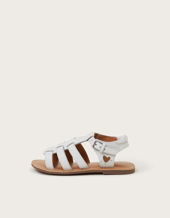 Leather Gladiator Sandals, Ivory (IVORY), large