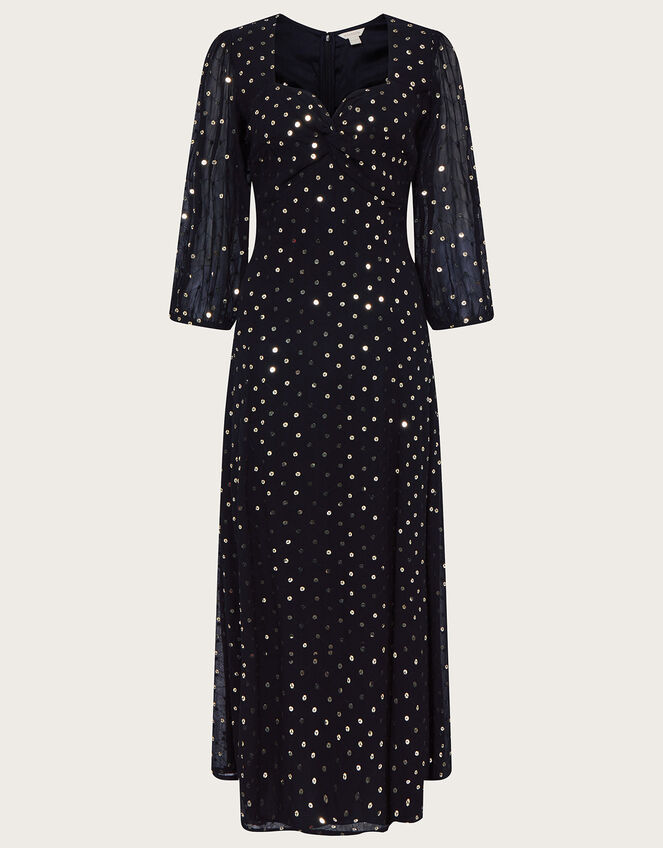 Annalissa Sequin Midi Dress, Black (BLACK), large