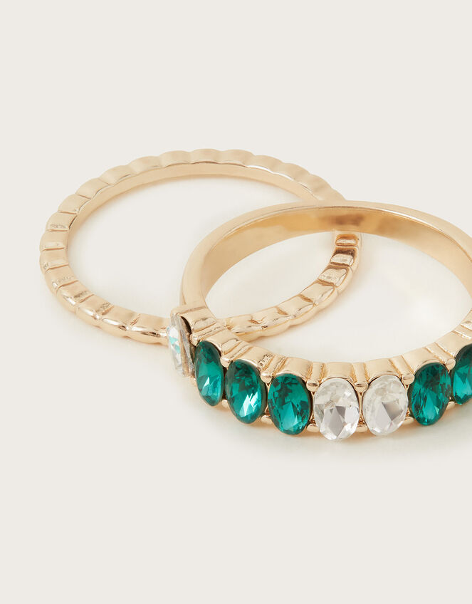 Gem Stone Ring Set of Two, Gold (GOLD), large