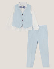 4-Piece Suit Set with Bow Tie, Blue (BLUE), large