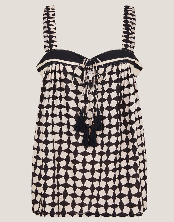 Geena Geometric Print Cami Top, Black (BLACK), large