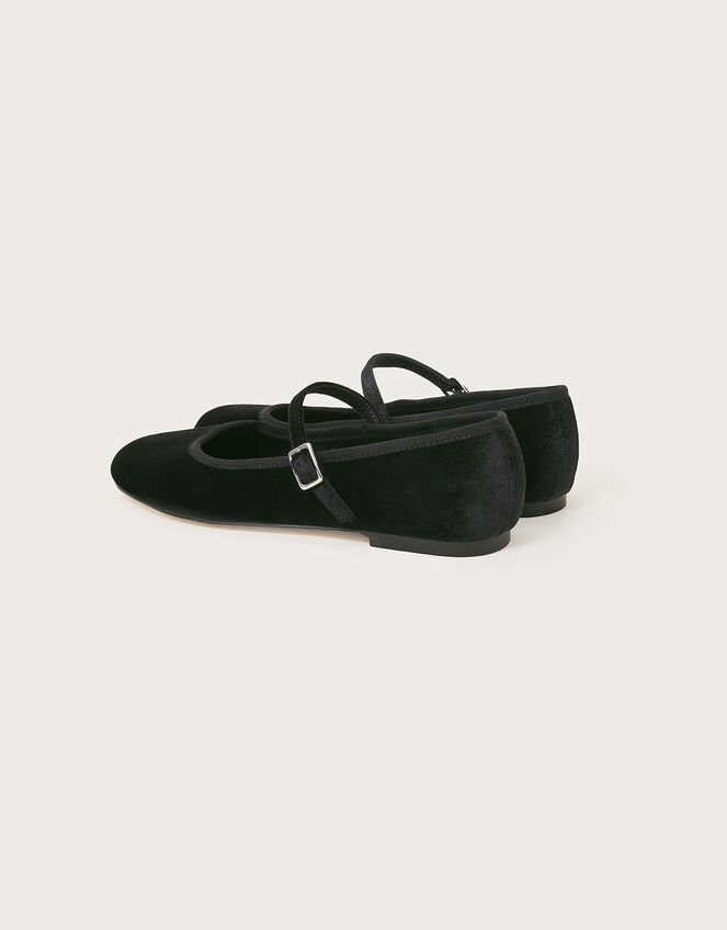 Velvet Ballet Flats, Black (BLACK), large