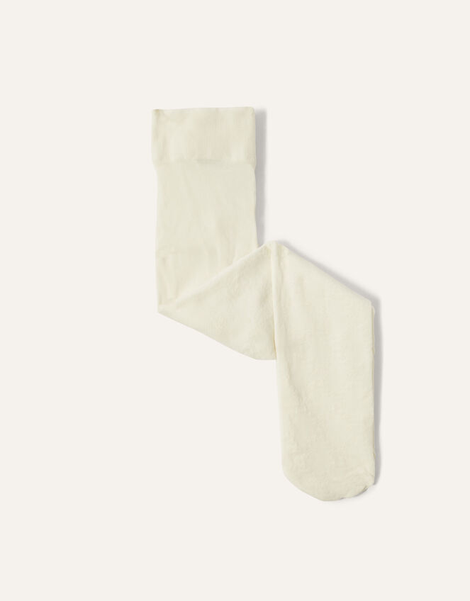 Baby Butterfly Plush Diamond Tights, Ivory (IVORY), large