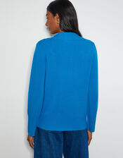 Cara Collar Cashmere Jumper, Blue (BLUE), large