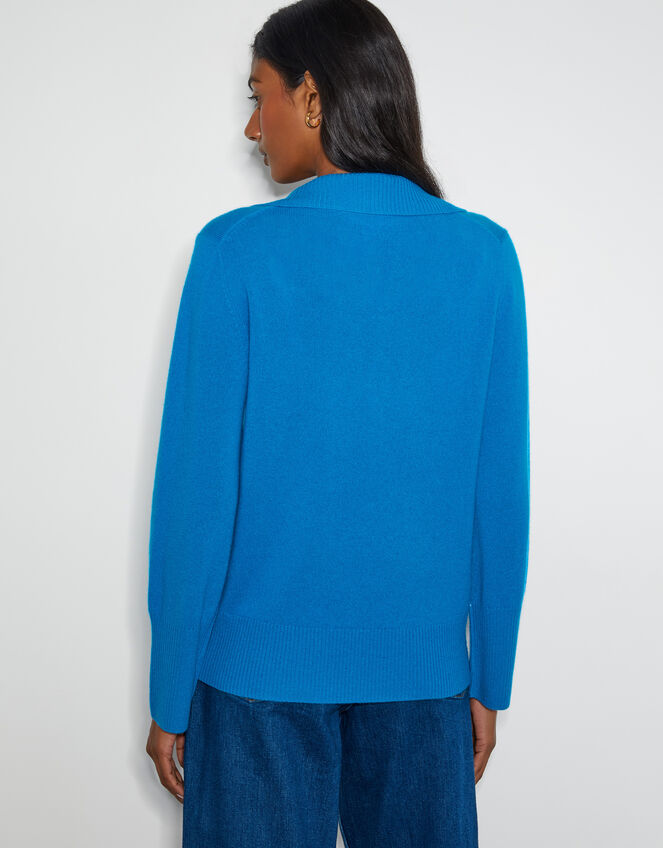 Cara Collar Cashmere Jumper, Blue (BLUE), large