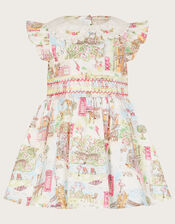Baby London Print Dress, Ivory (IVORY), large