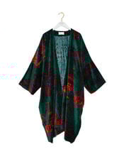 One Hundred Stars Pagoda Forest Long Velvet Jacket, , large