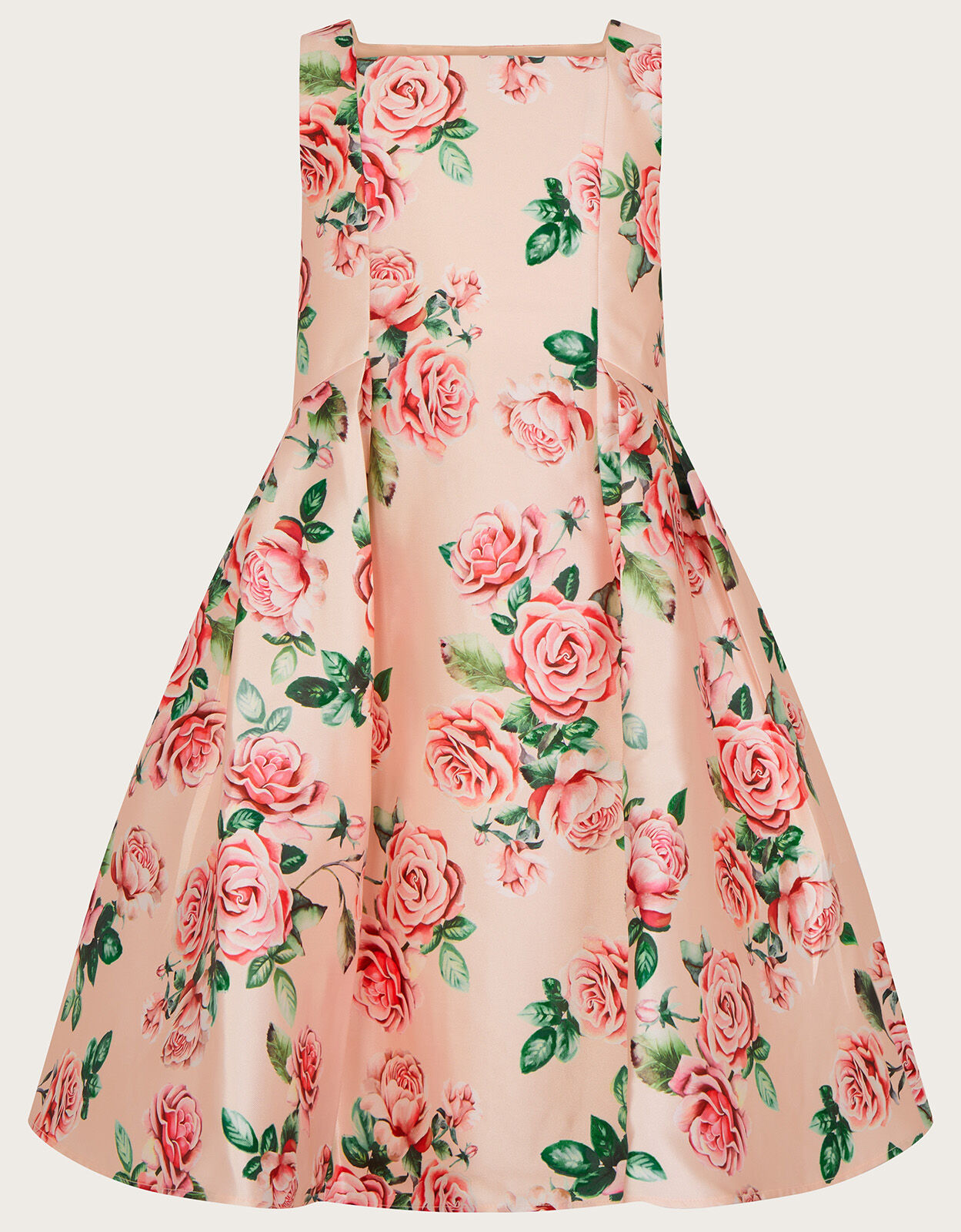 Rose Print Duchess Twill Dress Pink