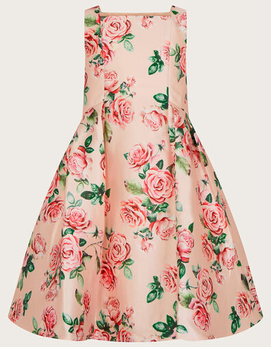 Rose Print Duchess Twill Dress	, Pink (PINK), large