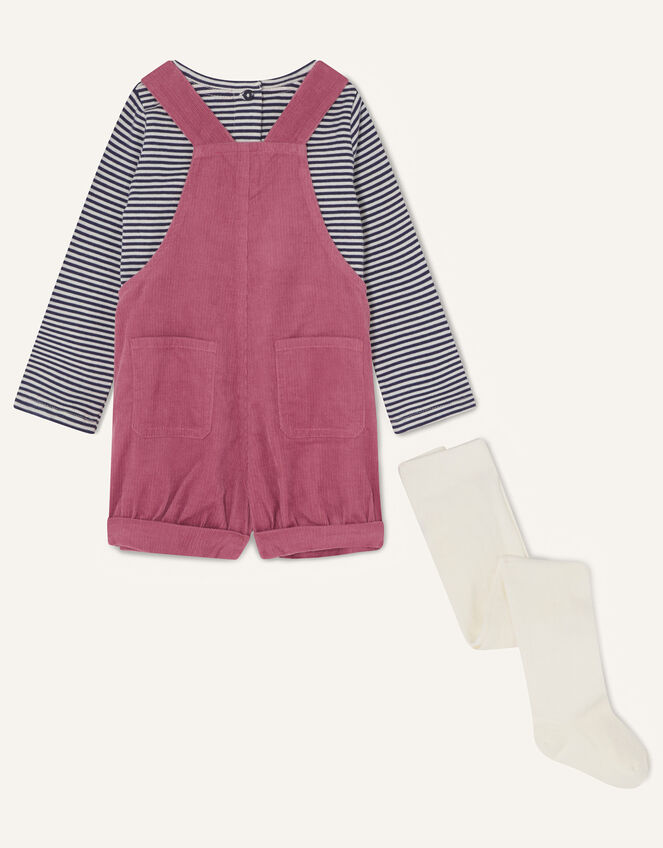 Baby Cord Embroidered Romper Set, Pink (PINK), large