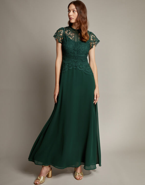 Monica Lace Maxi Dress, Green (GREEN), large