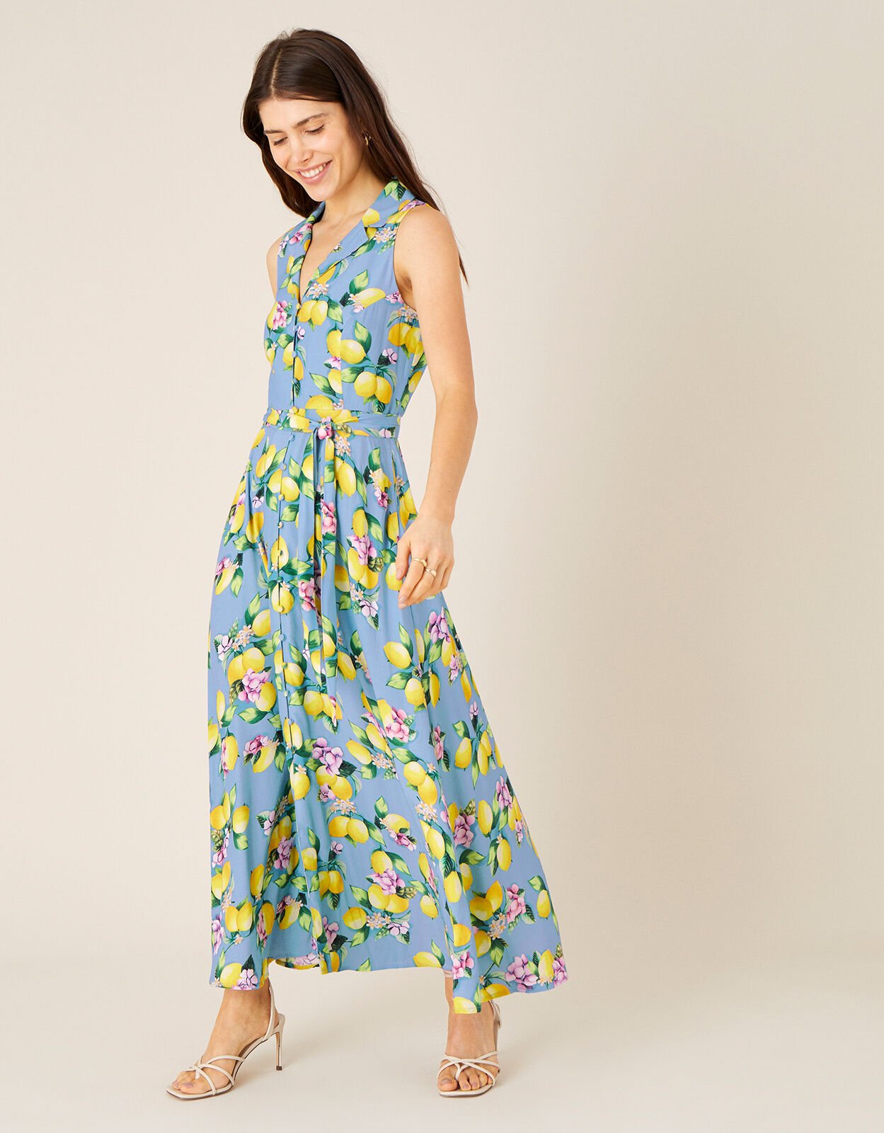 Libra Lemon Midi Dress Blue