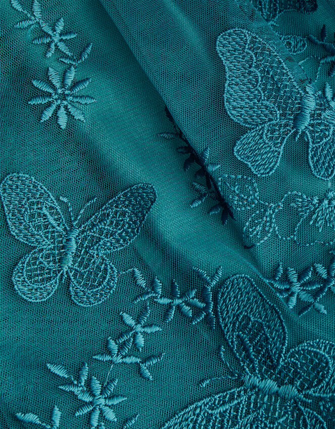 May Velvet Lace Butterfly Dress, Teal (TEAL), large