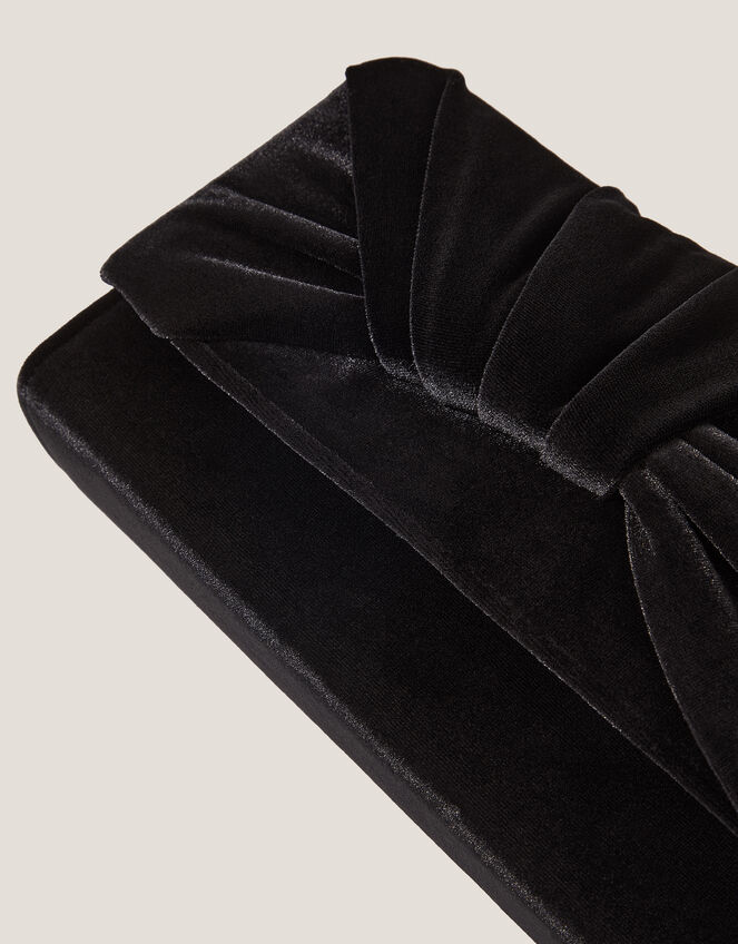 Mia Pleat Velvet Clutch Bag, , large