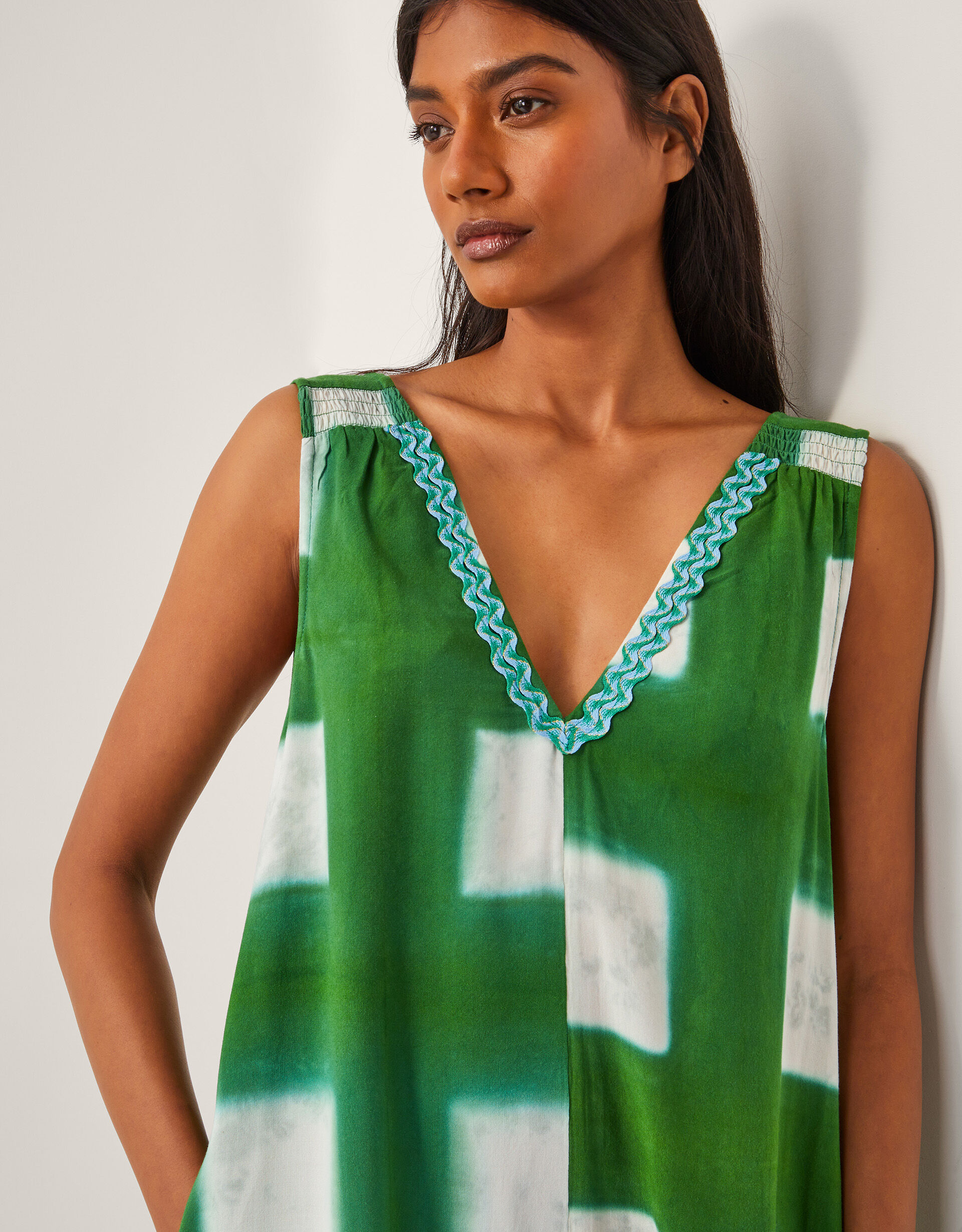 Halia Check Jumpsuit Green