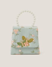 Floral Embroidered Butterfly Handbag, , large