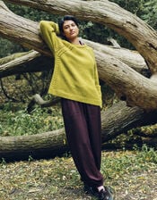 East Ami Cable Knit Jumper, Green (LIME), large