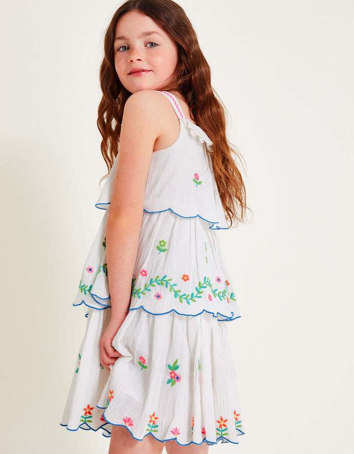 Floral Cheesecloth Dress White | Girls' Dresses | Monsoon UK.