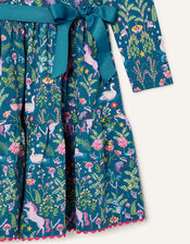 Fantastical Printed Jersey Dress, Blue (NAVY), large