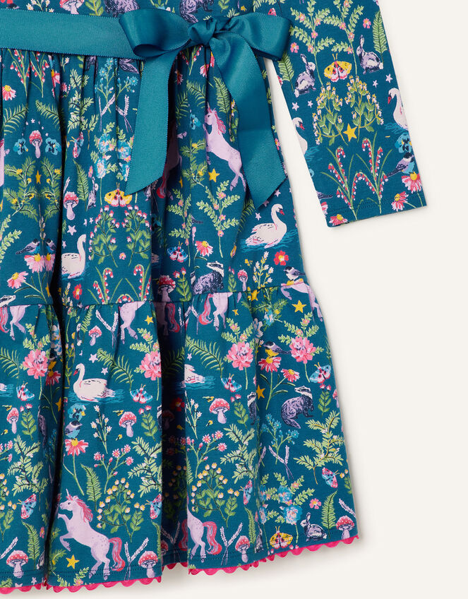 Fantastical Printed Jersey Dress, Blue (NAVY), large