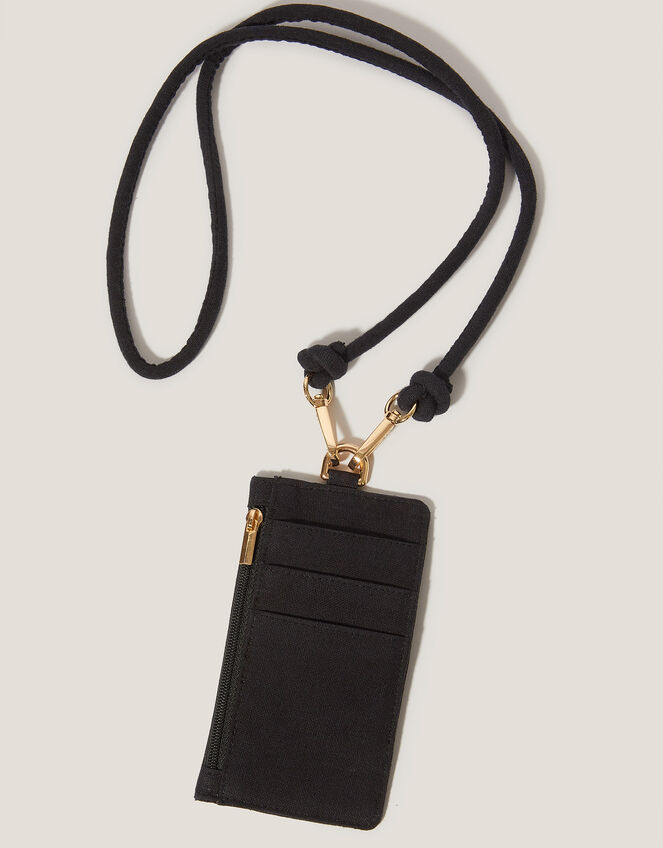 Card Holder Lanyard, Black (BLACK), large