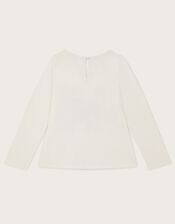 Horse Print Long Sleeve T-Shirt, Ivory (IVORY), large