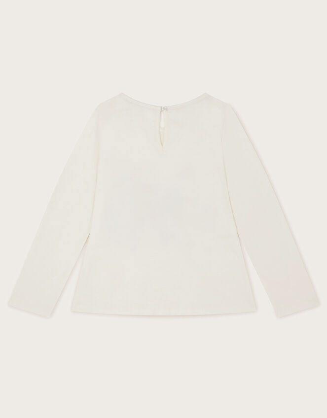 Horse Print Long Sleeve T-Shirt, Ivory (IVORY), large