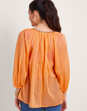 Amy Tie Neck Top, Orange (ORANGE), large