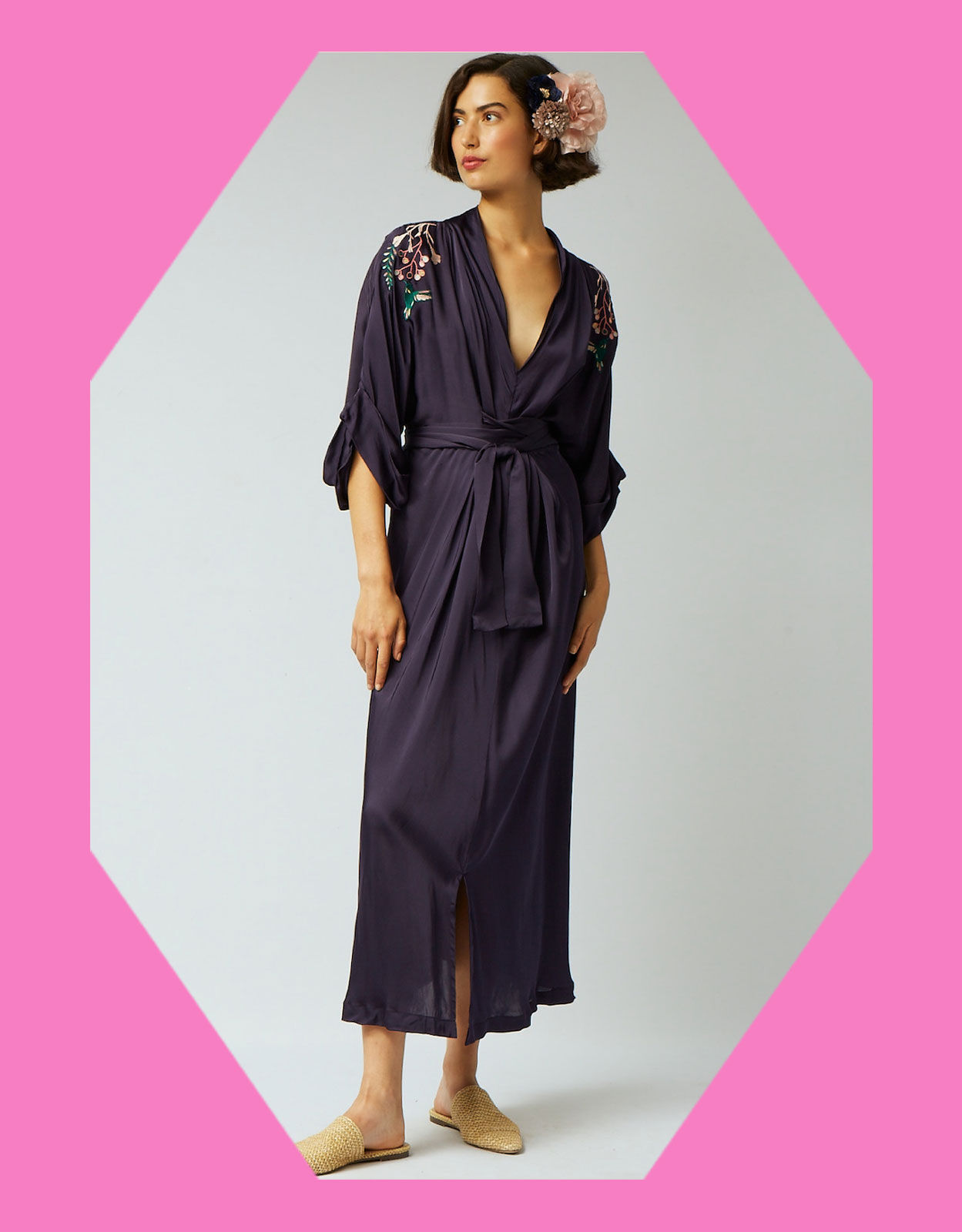 Tallulah and Hope Gloria Embroidered Midi Dress Blue