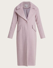 Jenny Brushed Wool Smart Coat, Pink (PINK), large