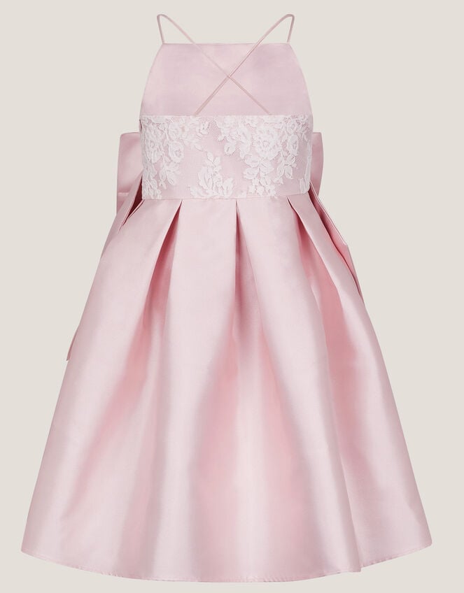 Juniper Satin Lace Bow Bridesmaid Dress, Pink (PINK), large