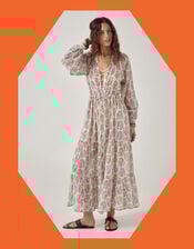 Maison Hotel Anne Floral Shimmer Maxi Dress, Multi (MULTI), large