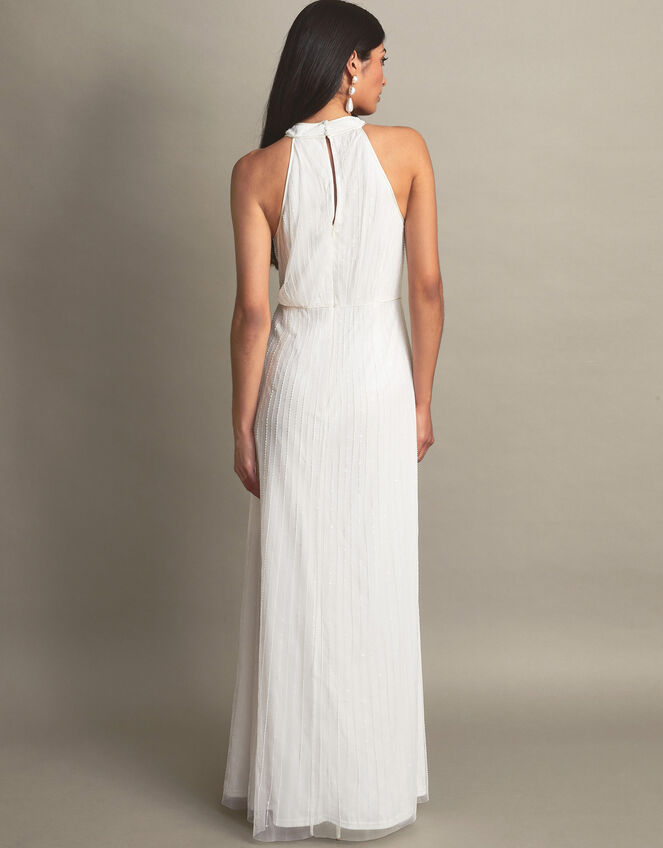 Nikita Embellished Halter Bridal Dress, Ivory (IVORY), large