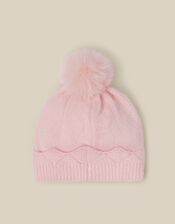 Sparkle Bow Beanie Hat, Pink (PINK), large