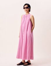 FRNCH Trapeze Sleeveless Stripe Midi Dress, Pink (PINK), large