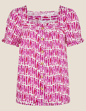 Benita Square Neck Top in LENZING™ ECOVERO™ , Pink (PINK), large