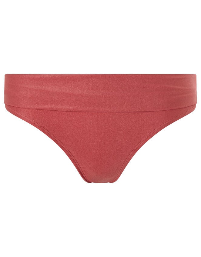 Nicole Shimmer Bikini Brief Bottoms, Orange (CORAL), large