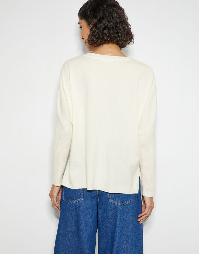 Vicki V-Neck Jumper, Ivory (IVORY), large