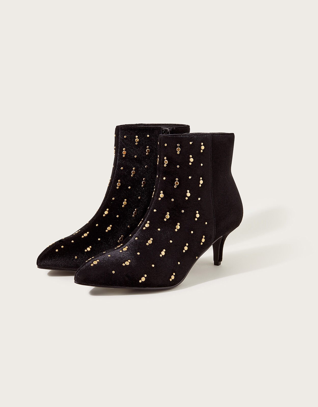 Black ankle boots with gold studs shop