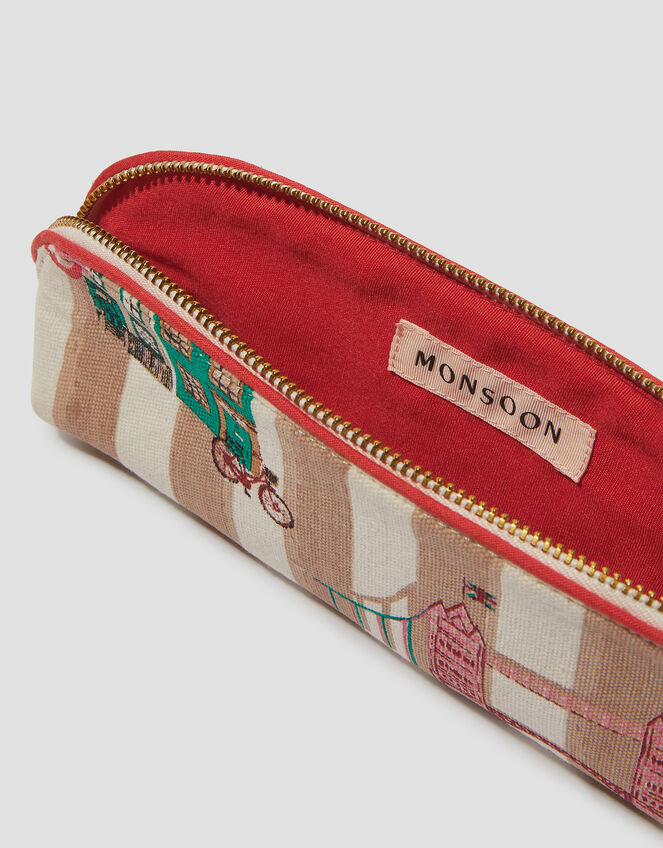 Stripe London Print Pencil Case, , large