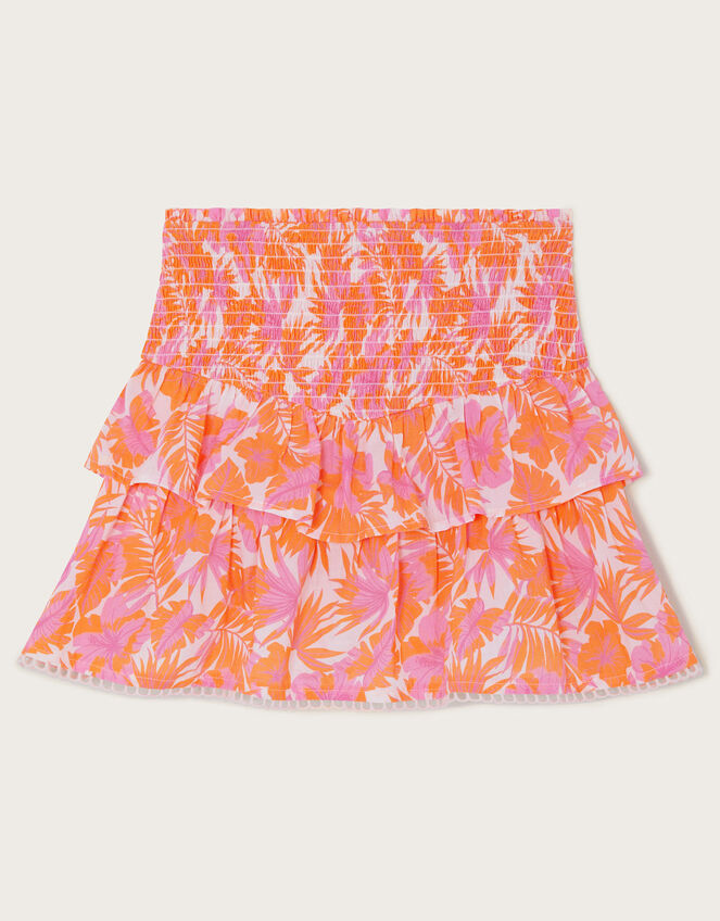 Tinashe Palm Print Skort, Orange (CORAL), large