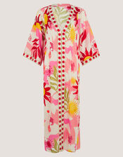 Anissa Sun Print Midi Kaftan, Ivory (IVORY), large