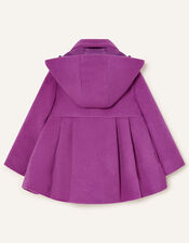 Baby Corsage Hooded Swing Coat, Pink (PINK), large