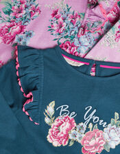 2-Pack Be You Floral T-Shirts, Blue (BLUE), large