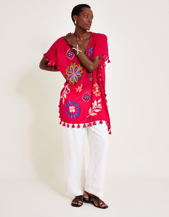 Suki Embroidered Kaftan, Pink (PINK), large